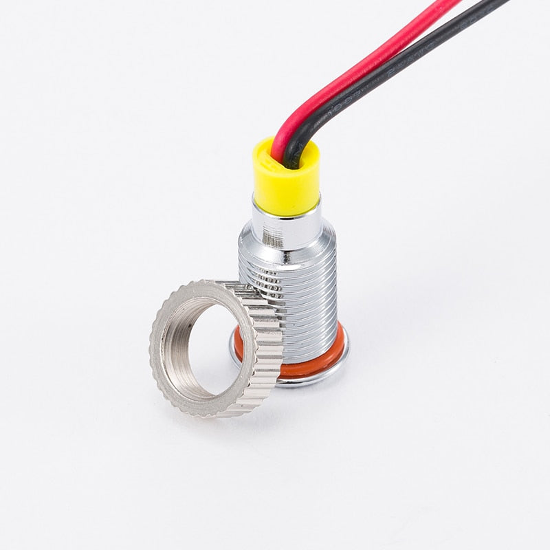 IP62 Waterproof One Color Flashing LED Metal Warning Indicator Light 8mm Pilot Signal Lamp 3V 6V 12V 24V 36V DC with Wire