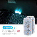 LED Touch Light Mini Wireless Car Interior Lighting Auto Roof Ceiling Reading Lamp for Door Foot Trunk Storage Box USB Charging