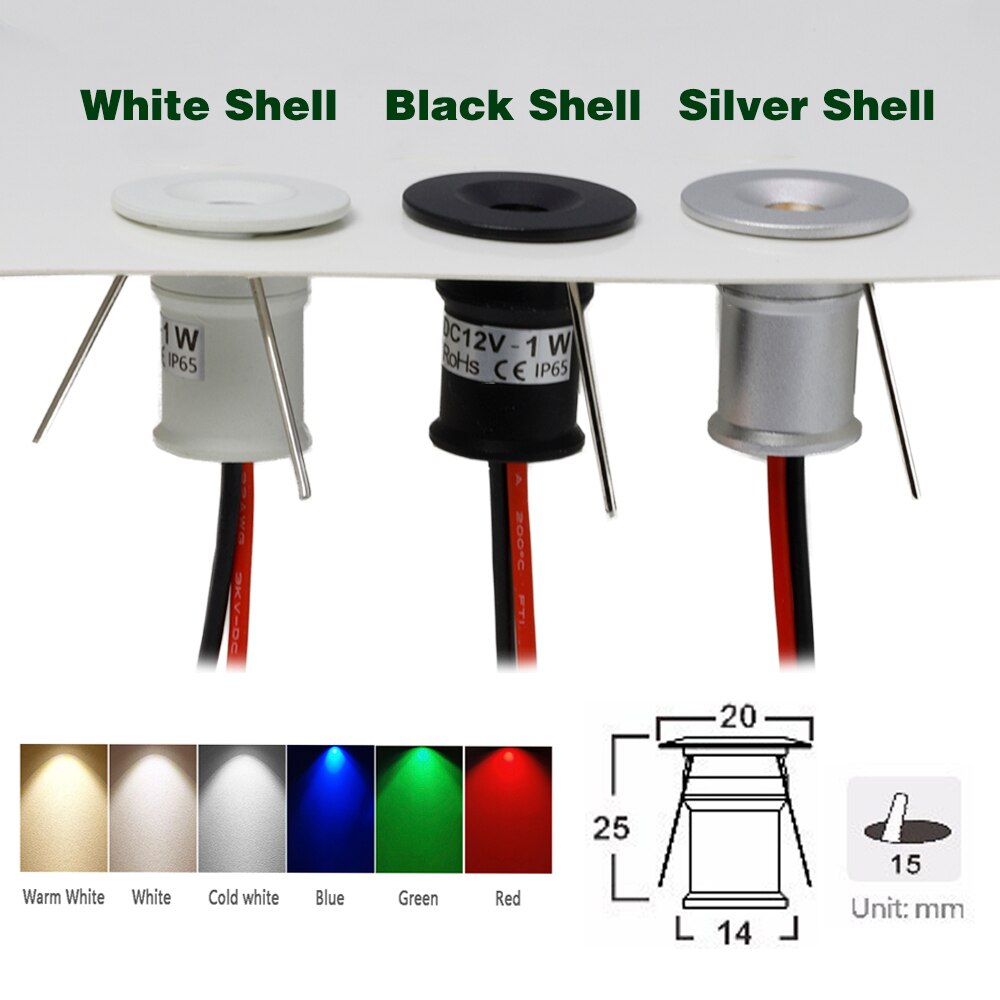 Mini Spot Led 12V Spotlight 1W IP65 Dimmable Recessed Ceiling Spotligh ...