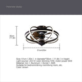 20 Inch LED Ceiling Fan Light Modern Cage Chandelier 3 Speed Setting with Remote and APP Control Function for Bedroom
