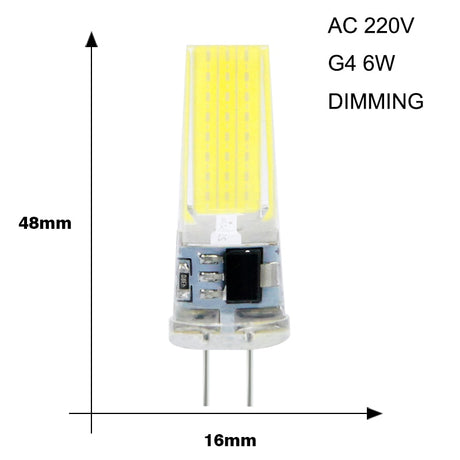 10pcs LED G4 COB Lamp AC DC 12V 220V Mini Dimming G4 LED Bulb Lampasas LED Lighting Replace Halogen Spotlight Chandelier LED Lamp