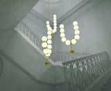 Postmodern Loft Glass Ball Pendant Lamp Creative Necklace Design Restaurant Hall Led Lights Decro Suspension Light Fixtures