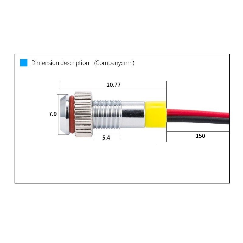 IP62 Waterproof Colorful Flashing LED Metal Warning Indicator Light 6mm Blink Pilot Signal Lamp 3V 6V 12V 24V 36V DC with Wire