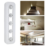 Super Brightness Wireless Wall Light 5 LED Cabinet Closet Self-Stick Tap Light Home Night Emergency Touch Light Lamp