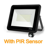 MINGBEN LED PIR Motion Sensor Floodlight IP66 Waterproof for Outdoors Wall 220V Black 100W 50W 30W 20W Lamps Garden Spotlight