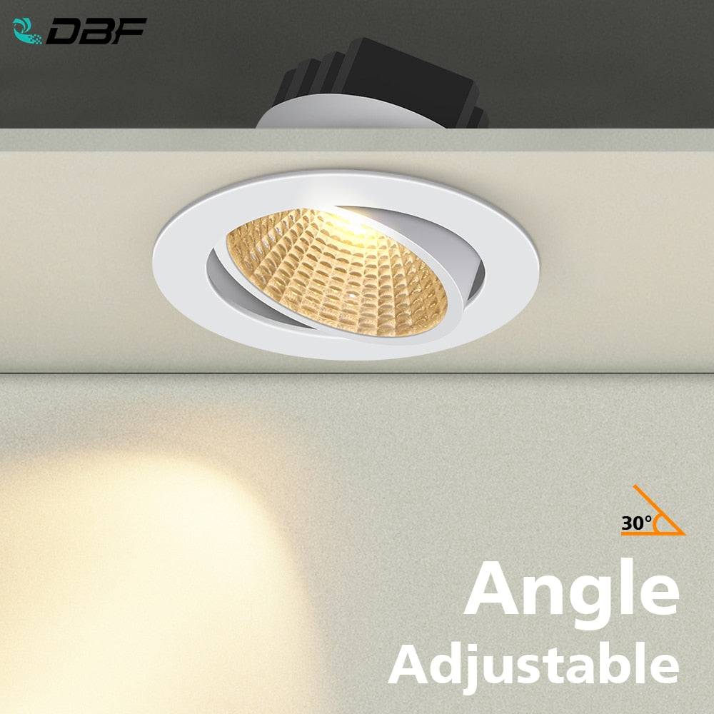 Black/White Body Recessed LED Dimmable Downlight COB 6W 9W 12W 15W LED Spot Light LED Decoration Ceiling Lamp AC 110V/220V
