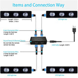 4pcs Car Interior LED RGB Strip Light Styling Decorative Atmosphere Lamps USB Wireless remote control music atmosphere foot lamp