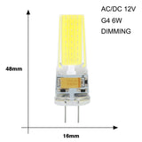 10pcs LED G4 COB Lamp AC DC 12V 220V Mini Dimming G4 LED Bulb Lampasas LED Lighting Replace Halogen Spotlight Chandelier LED Lamp