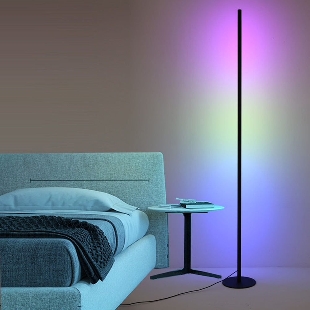 80cm Modern LED Corner Lamp Remote Background Atmosphere RGB Floor Light Multi-Modes Bar Bedside Atmosphere Decor Lamp