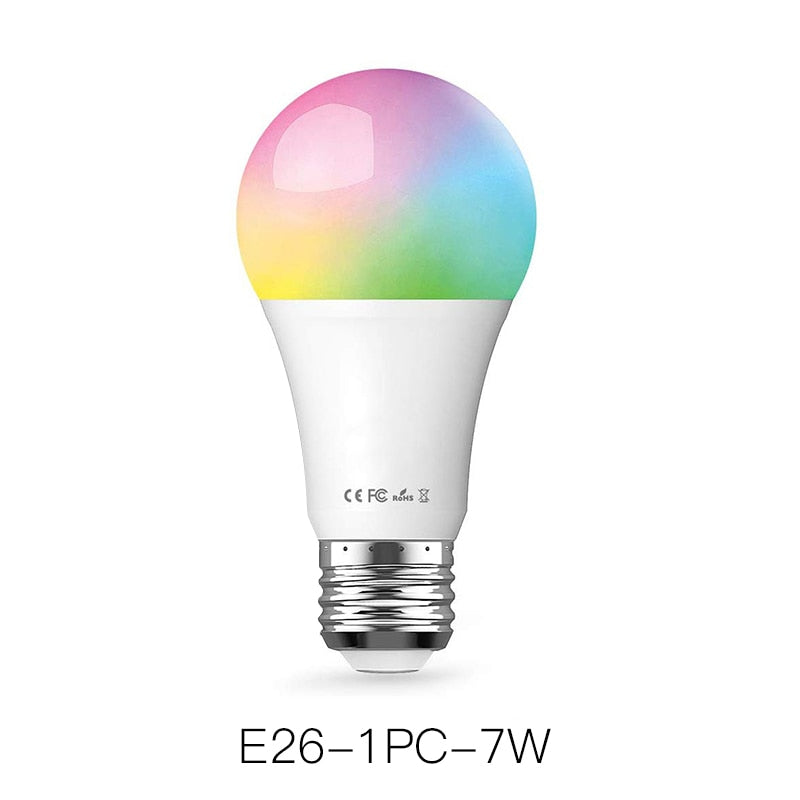 FrankEver A19 Wifi Smart Light Bulbs LED WiFi Dimmable Wireless E26 E27 Lamp Compatible with Alexa Google Home Smart Household