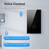AVATTO Tuya US Wifi Wall Switch, Smart Light Switch, Glass Panel Touch-Sensor interruptor 1/2/3 Gang Work with Alexa,Google Home