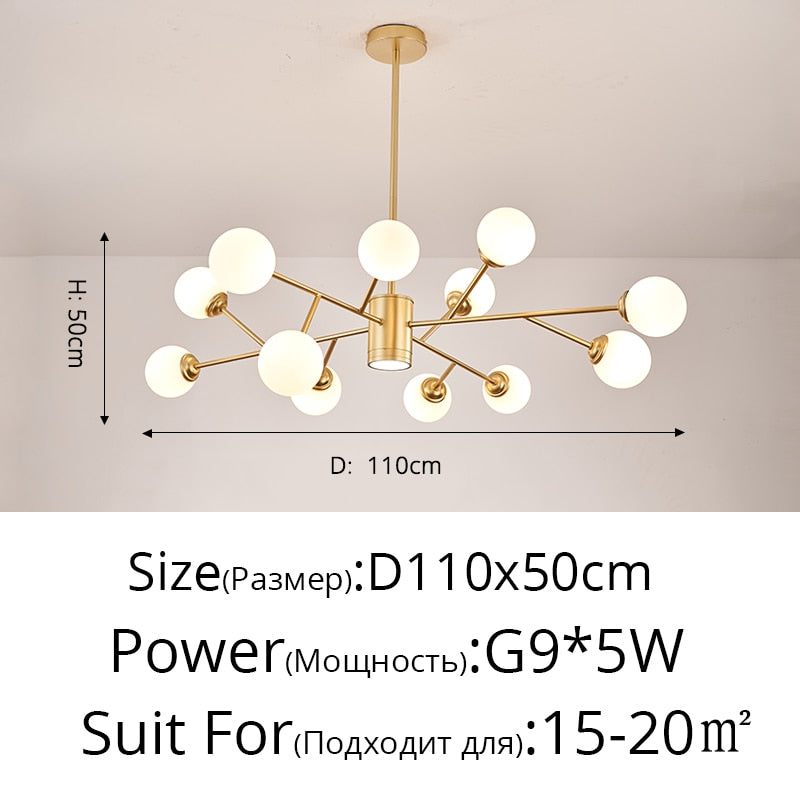 Creative Gold Black Chandelier Lights For Living Room Bedroom G9 Lamps Fixtures Lustres Indoor Lighting Luminaria Without Bulbs