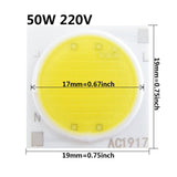 Ceramics Base LED COB Chip Bulb 3W 5W 7W 9W 12W 15W 20W 30W 50W AC220V Smart IC Diode For Flood Light Spotlight Downlight DIY LED
