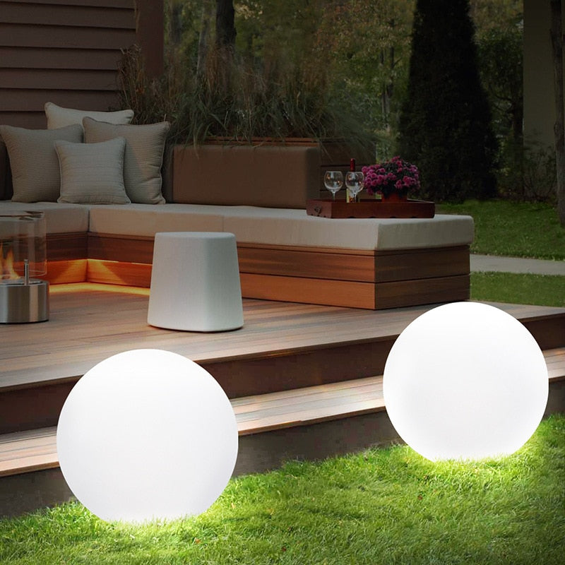 Outdoor LED Garden Ball Lights Remote Control Floor Street Lawn Lamp Swimming Pool Wedding Party Holiday Home Decoration
