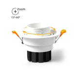 Zoom Beam Angle Adjustable 15/45/60 Degrees LED COB Recessed Downlight 12W 18W 20W LED Ceiling Spot Light for Picture Background
