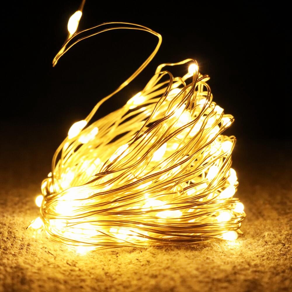 Led Strings Garland Fairy Lights Copper Wire 1M 2M 5M10M Battery Lighting Garland for Christmas Bedroom Wedding Party Decoration