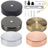 Ceiling Plate Round Black Silver Bronze 8/10/12/15cm Vintage Disc Light Accessories Tray For Pendant Lamp&amp;Wall Light Lamp Base