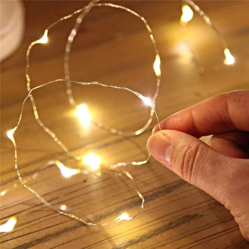 Mini Battery Powered Led String Lights Copper Wire Fairy Lights for Bedroom Christmas Parties Wedding Centerpiece Decoration