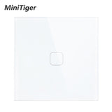 EU Standard Touch Switch 1 Gang 1 Way wall Light Touch Screen Switch Crystal Glass Panel With LED