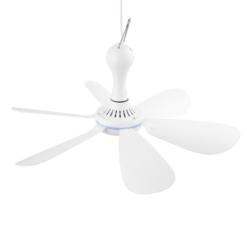 Hanging Fan  6 Leaves Ceiling Fan for Outdoor Activities USB Powered Fan Picnic Camping Bbq Supplies
