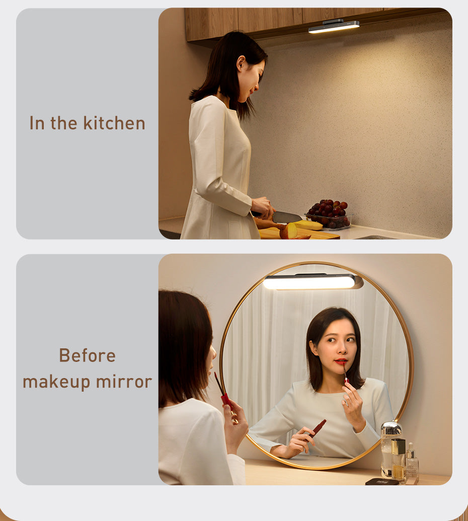 Hanging Magnetic LED Table Lamp, Dimming Desk Lamp Rechargeable Cabinet Light For Bedroom Kitchen