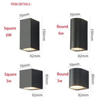 3W/6W LED Aluminum Wall Lamp Porch Light Wall Sconce Square Outdoor Waterproof Wall Light Garden Lights Modern wall lights BL33