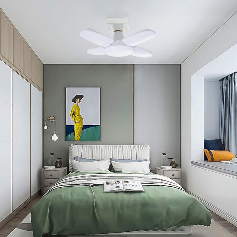 Led bulb light fan blade timing light foldable light AC85-265V 28W with remote control Lampada home living room garage lighting