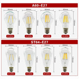  E27 E14 Retro Edison LED Filament Bulb Lamp AC220V Light Bulb C35 G45 A60 ST64 G80 G95 G125 Glass Bulb Vintage Candle Light