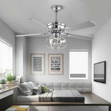 Reversible Blades Chandelier Ceiling Fan Lights 3 Speed Sets Pendant Lamp Remote Control for Living Room