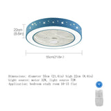 Star Ceiling Fan Light Dimmable LED Chandelier Lamp 3 Speeds +Remote Control For Children’s Room