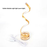 Modern Spiral Table Lamp Curved LED Desk Reading Lighting Bedroom Warm White Light
