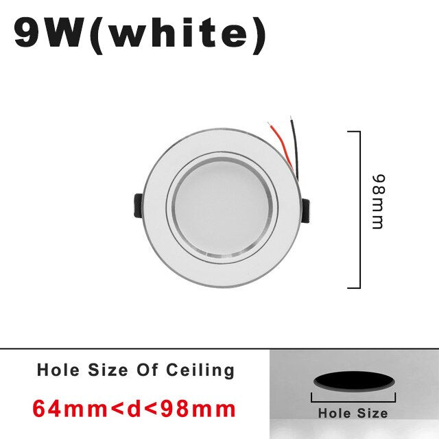 5W 9W 12W 15W 18W White/Warm white LED Spot Lighting Led Bulb For Bedroom Kitchen Diningroom LED Downlight Round Recessed