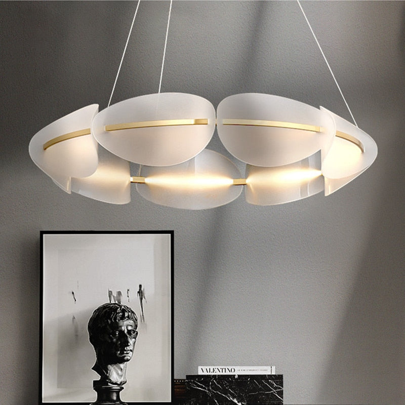 Modern LED Chandelier lighting Living room Novelty Petal Pendant Lamps Bedroom fixtures Nordic deco Dining room Hanging Lights