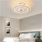 Acrylic intelligent ceiling fan lamp modern design led creative lamp bedroom study restaurant three color remote control ceiling