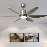 66 inch Nordic large country industrial wind ceiling fan LED light DC American retro remote restaurant living room ceiling fans