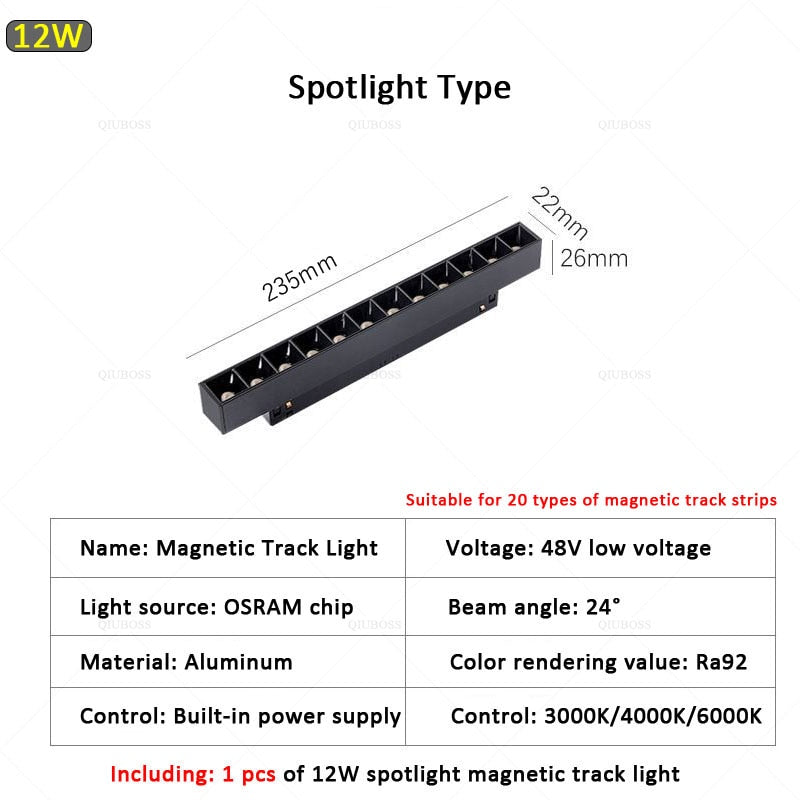  Modern Magnetic Track Lights Embedded LED Spotlight Downlight Living Room Without Main Light Lighting Grille Lamp Series