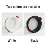 Recessed LED Downlight Anti-glare Black/White Dimmable LED Ceiling Light Bedroom Kitchen Tri-color Light LED Spotlight
