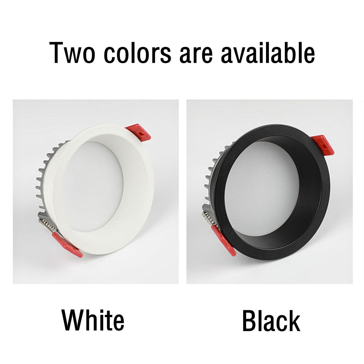 Recessed LED Downlight Anti-glare Black/White Dimmable LED Ceiling Light Bedroom Kitchen Tri-color Light LED Spotlight