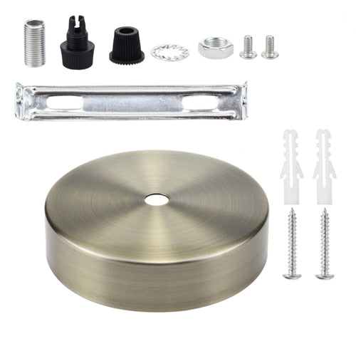 Ceiling Plate Round Black Silver Bronze 8/10/12/15cm Vintage Disc Light Accessories Tray For Pendant Lamp&amp;Wall Light Lamp Base