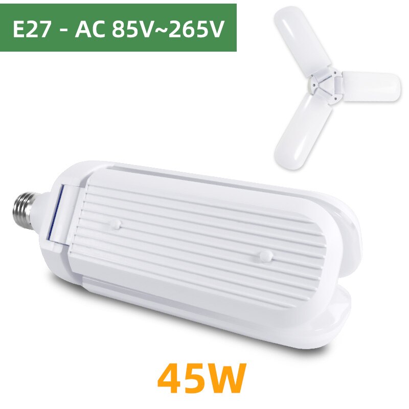 Kaguyahime 1/2pcs LED E27 Bulb 40W Football Bulb AC 85-265V Foldable Fan Blade Bulb Spotlight Lampada For Home Ceiling Light