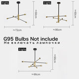 Modern Nordic Sputnik Black Chandeliers LED Lamp Home Lighting Indoor Fixtures Pendant Ceiling Not Included Bulbs 2021 New