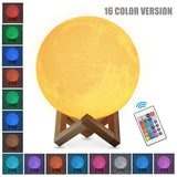 3D Print LED Moon Light Touch Switch LED Bedroom Night Lamp Novelty Light for Baby Kids Children Christmas Home Decoration