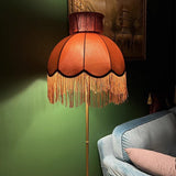 Velvet Lampshade With Tassels Handmade Luxury Retro Caramel Color Italy Style Lamp Shade For Table Lamp Floor Light