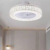 Nordic postmodern intelligent LED ceiling fan with lamp remote control bedroom decorative fan invisible silent ceiling fan lamp