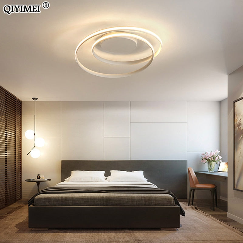 Modern Chandeliers LED Lamp For Living Room Bedroom Study Room White black color surface mounted lights Lamp Deco AC85-265V