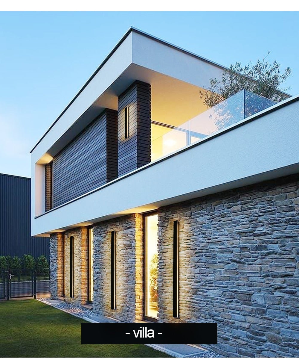 Led Wall Light Outdoor Waterproof IP65 AC85-265V Long Wall Lamp For Garden Porch Light Bedroom Bedside Modern Indoor Lighting