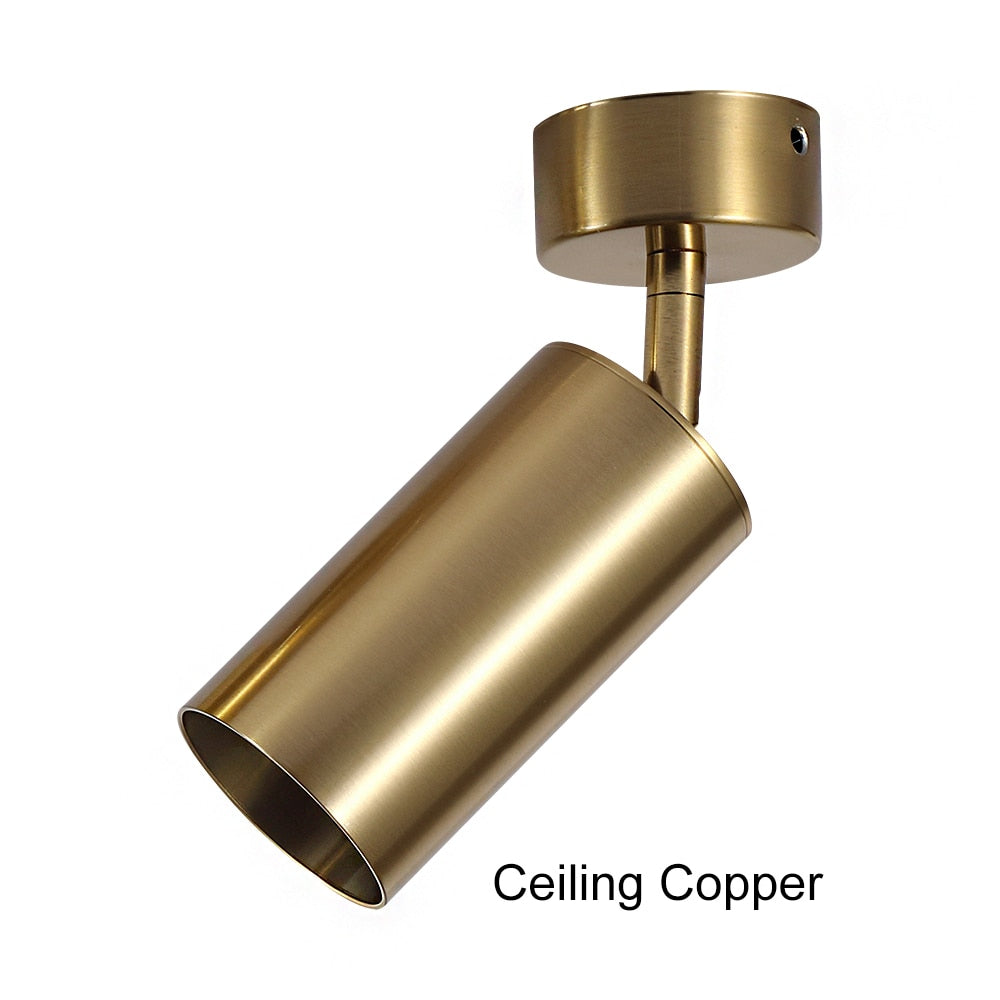 Surface Mounted 360° Rotatable White Black Gold Copper LED Ceiling Track Downlight 6W GU10 Bulb Replaceable Wall Spot Light