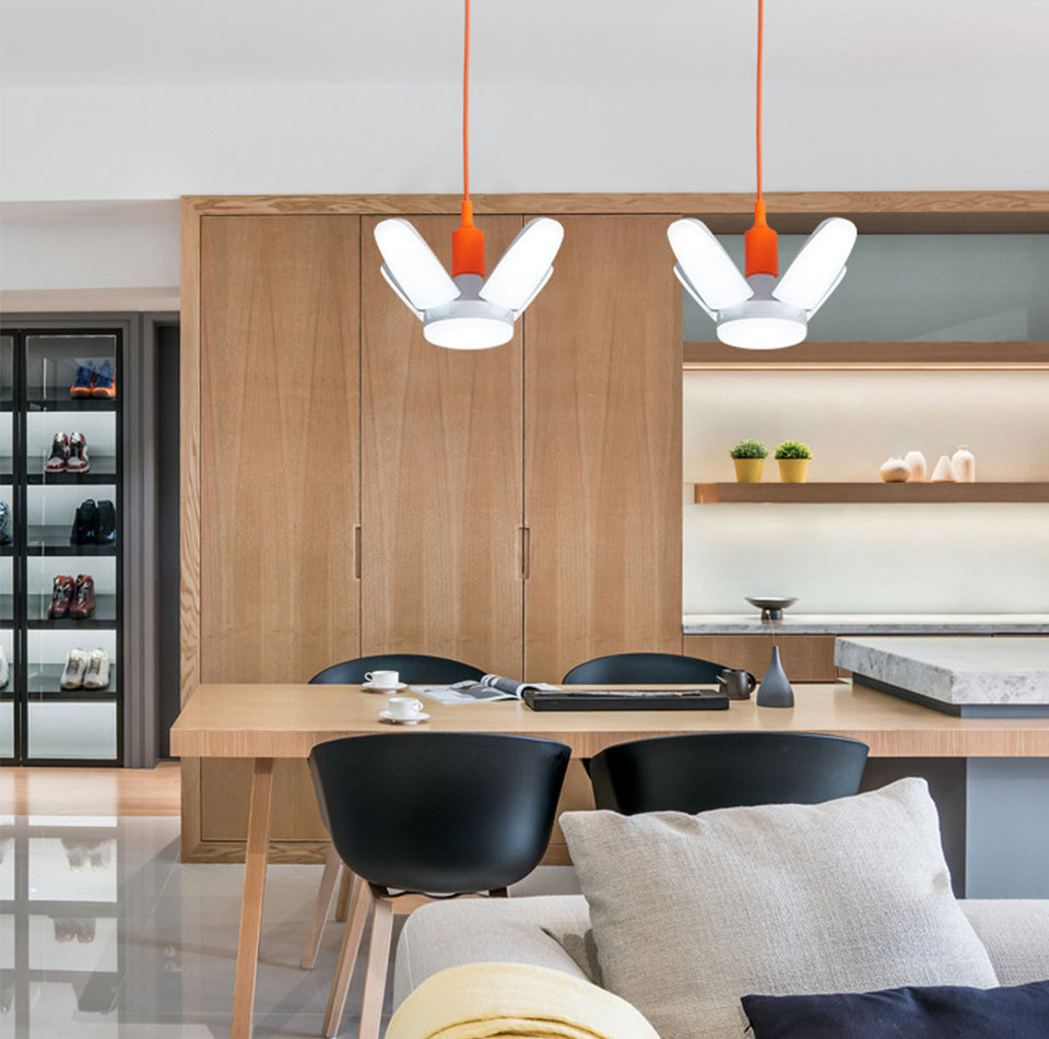 Led bulb light fan blade timing light foldable light AC85-265V 28W with remote control Lampada home living room garage lighting