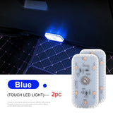 LED Touch Light Mini Wireless Car Interior Lighting Auto Roof Ceiling Reading Lamp for Door Foot Trunk Storage Box USB Charging
