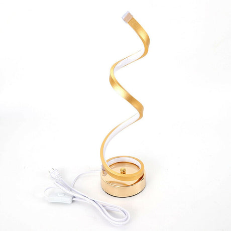 Modern Spiral Table Lamp Curved LED Desk Reading Lighting Bedroom Warm White Light